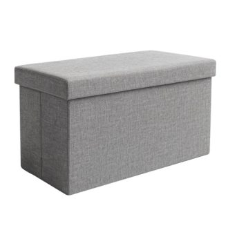   Összecsukható Szürke Szövet Tárolópuff 60x30x30cm 00025996