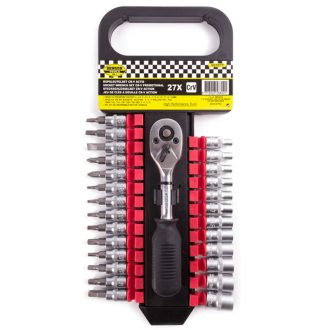 27 darabos dugókulcs és bitkészlet – Cr-V 007877
