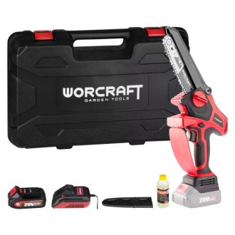   Worcraft CHS-S20LiBPM ShareSYS akkumulátoros mini láncfűrész 20 V, 15 cm, kefe nélküli motorral 114853