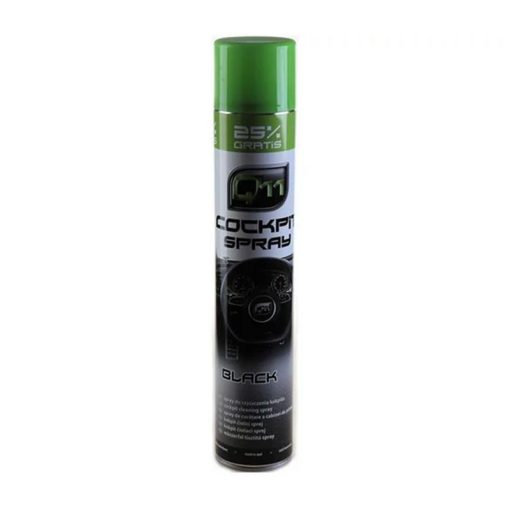 Q11 Műszerfalápoló & tisztító habspray, elegáns fekete illat, matt hatás, 750 ml 14608