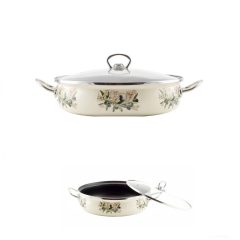   Perfect Home Oliva Zománcozott szeletsütő lábas 28 cm+üvegfedő 14836