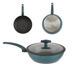   Perfect Home Sea Line tapadásmentes alumínium Wok üvegfedővel 28cm indukciós 15811