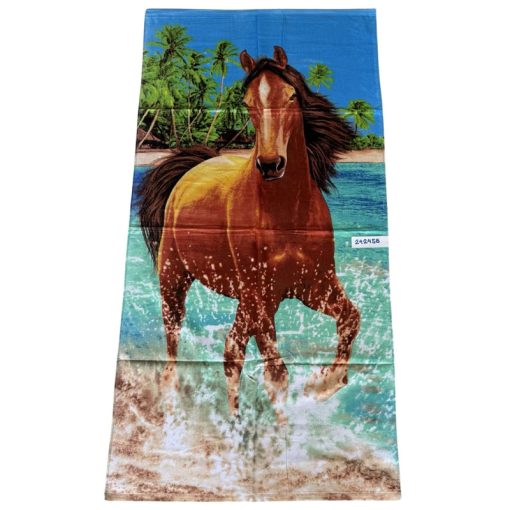 Strand törölköző 70 x 140 cm - Ló a tengerparton minta 242458