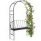 Kerti pergola fekete fém paddal – 115x50x210 cm 339538