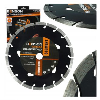   Benson gyémánt vágótárcsa betonhoz, térkőhöz és kőhöz – 230 mm x 22,2 mm, szegmentált 41002