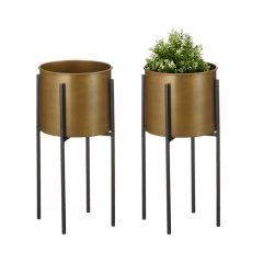 Arany színű Növénycserép fekete Lábon, 50 cm 44833
