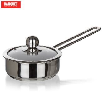   BANQUET Rozsdamentes acél serpenyő PICCOLO 14 x 5 cm, 0,75 l, fedővel 48721014
