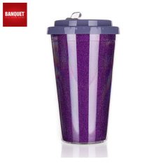   BANQUET Duplafalú utazóbögre GLITTERS 500 ml, lila 48788647