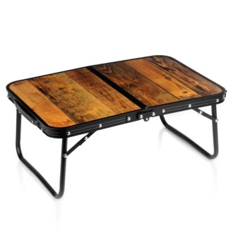   Összecsukható alumínium kempingasztal – 60x40x25 cm, barna színben 489396