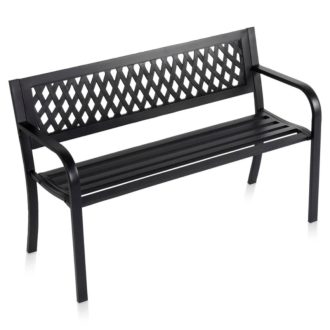Fekete fém kerti pad – 119x45x76 cm 489432