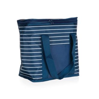   Hűtőtáska – kék-fehér csíkos, cipzáras, vállpánttal 50561002