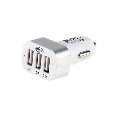 Alca | szivargyújtós USB elosztó | 3 port | fehér | ezüst 510520