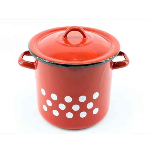 Zománcozott fazék + fedő 21cm piros 5999036001776