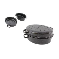   Zománcozott ovális tál + tető 34cm 5.5 literes 5999036060629