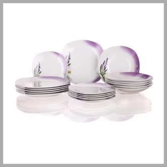 Kerámia tányér szett LAVENDER, 18 DB 60L0118D