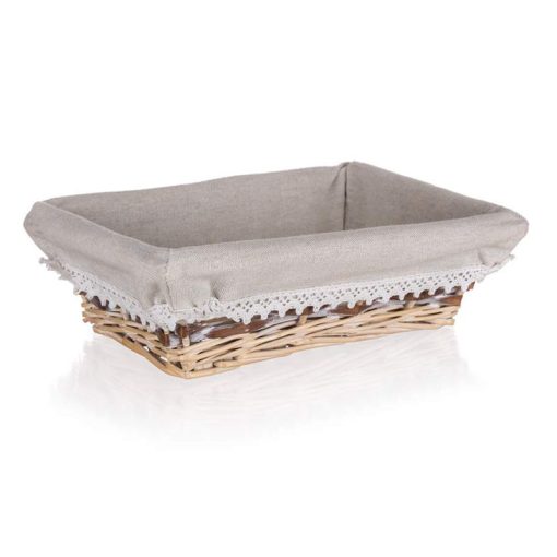 HOME DECOR Fonott kosár DUO, 26 x 18 x 7,5 cm, téglalap alakú, barna-fehér 63940542