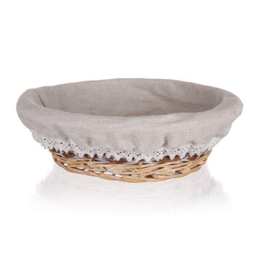 HOME DECOR Fonott kosár DUO, 25 x 8 cm, kerek, barna-fehér 63940544