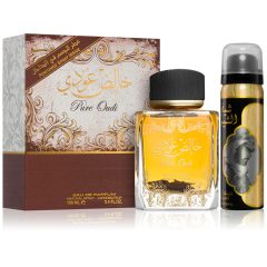   Lattafa Pure Oudi Arab parfüm 100 ml + Dezodor Spray 50 ml 6426185651068