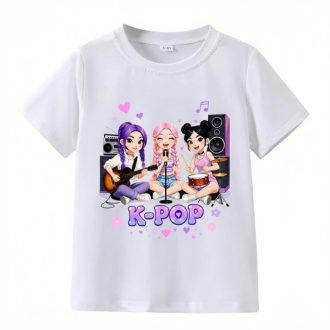   K-POP Energikus Lánybanda – Képregényes Rövidujjú Póló 65M2K5G420-1