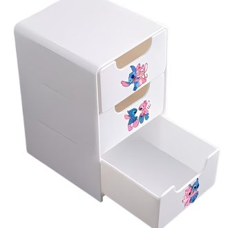   Disney Stitch 3 fiókos asztali tárolódoboz mini rendszerező - Fehér 6GM15526K9-3