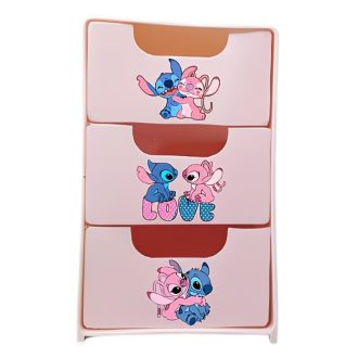   Disney Stitch 3 fiókos asztali tárolódoboz mini rendszerező - Rózsaszín 6GM15526K9