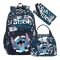 Disney Stitch hátizsák, ebédtáska és tolltartó szett - Kék, fehér mintás 6GM2W5QQ18-3