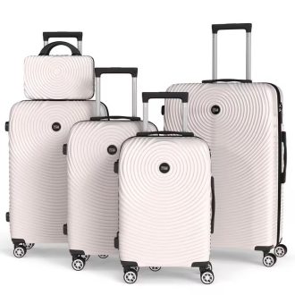 5 részes keményfedeles bőrönd szett bézs 6XM2V59653-5B