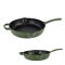 Perfect Home Zománcozott Öntöttvas serpenyő 2 csőrrel 27 cm zöld 80055