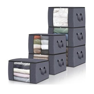   6 db-os ruhatároló zsák készlet 60L, szürke 96M225X9X6-60
