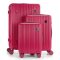 Aurea Prémium Kemény ABS 3db-os bőrönd szett piros AURP