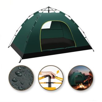   Összecsukható 2-3 Személyes Kemping Sátor zöld 200x140x115 cm BAL12ZIE