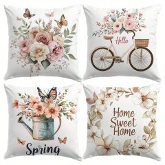   4 darab tavaszi mintás díszpárnahuzat szett – 45,72 x 45,72 cm BD1174184