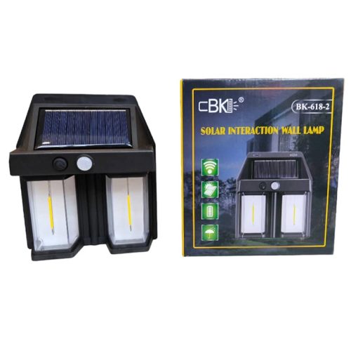 Kültéri napelemes fali lámpa mozgásérzékelővel – 2 LED BK-618-2