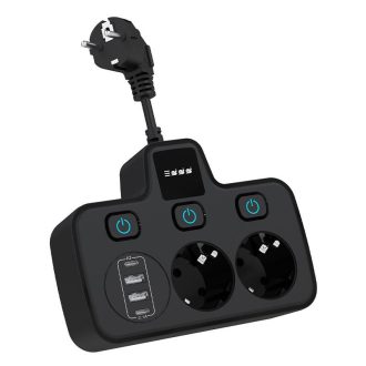   Hálózati elosztó EU aljzat Smart Home hosszabbító USB gyorstöltés túlfeszültség védelem BKL-503EU