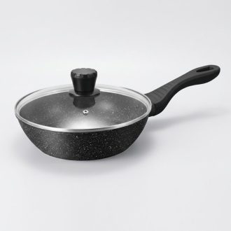  Bachmayer Home Granite Line mély serpenyő fedővel 24cm Fekete BM-7749-24