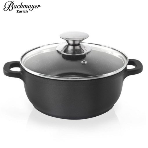 Bachmayer márvány bevonatú fekete 28 cm lábas 28x12,5cm 6,5L - BM-7770-28