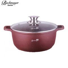   Bachmayer márvány bevonatú bordó 28 cm lábas 28x12,5cm 6,5L - BM-7884-28