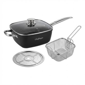   Cheffinger Home 4 részes Márvány Bevonatú Mély Sütőserpenyő Készlet - 24 cm CF-FA04