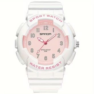 Divatos női sportos óra fehér-rózsaszín CF68603