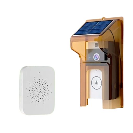 Vezeték nélküli, napenergiával tölthető okos videócsengő, homokszínű CH3214373-2