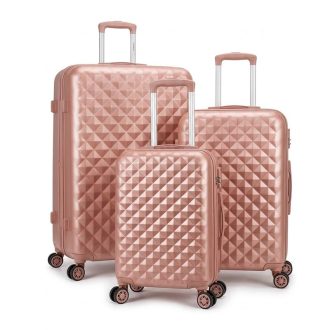   Diamond Premium 3db-os Keményfalú Bőröndszett Rosegold DIA3R