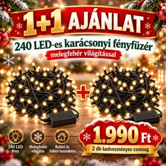   240 LED-es karácsonyi fényfüzér melegfehér világítással DN-73-1p1