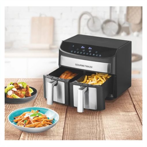 GOURMETMAXX Forró levegős fritőz/ Airfryer KÉTKAMRÁS 7L 2400W DS11339-L