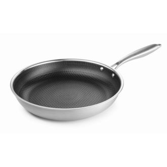   BRATMAXX 3 Rétegű Rozsdamentes Serpenyő Méhsejt Mintás Bevonattal – 24 cm DS16469
