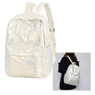 Fényes steppelt hátizsák fehér EQ1913613-w