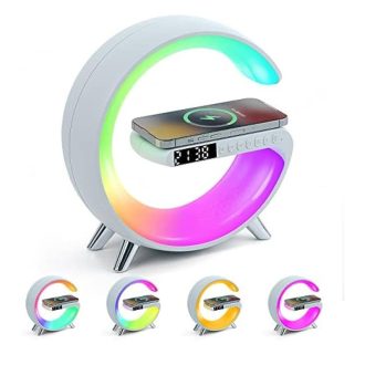   RGB LED Clock Bluetooth hangszóró vezeték nélküli töltő éjszakai lámpa – G63