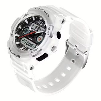   Női divatos quartz dupla kijelzős sport óra fehér GH238501-FEH