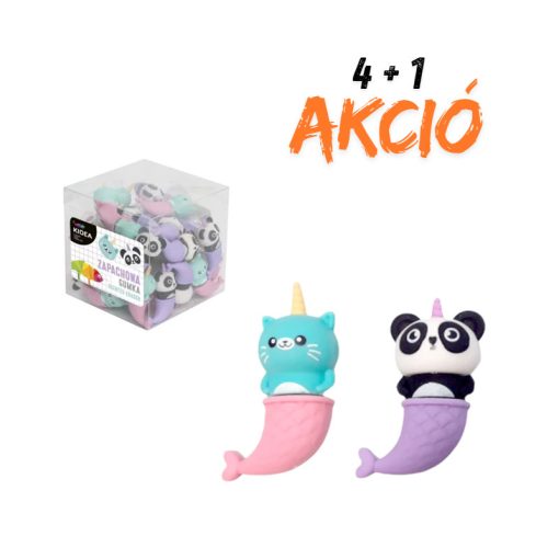 Illatos Radír – Unikornis, Cica és Panda Sellőfigurás  4+1 AKCIO GMZKPKA-akcio