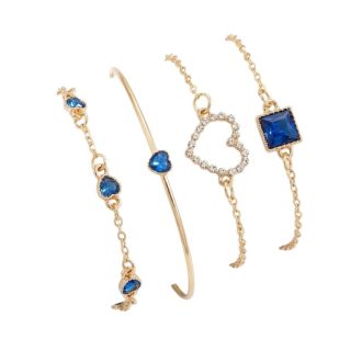   Zafírkék Elegancia – 4 db-os Elegáns Karkötő Szett GP564671-K