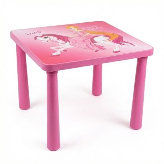  "Luna" Hercegnős Műanyag Gyerekasztal – Rózsaszín GYA-02